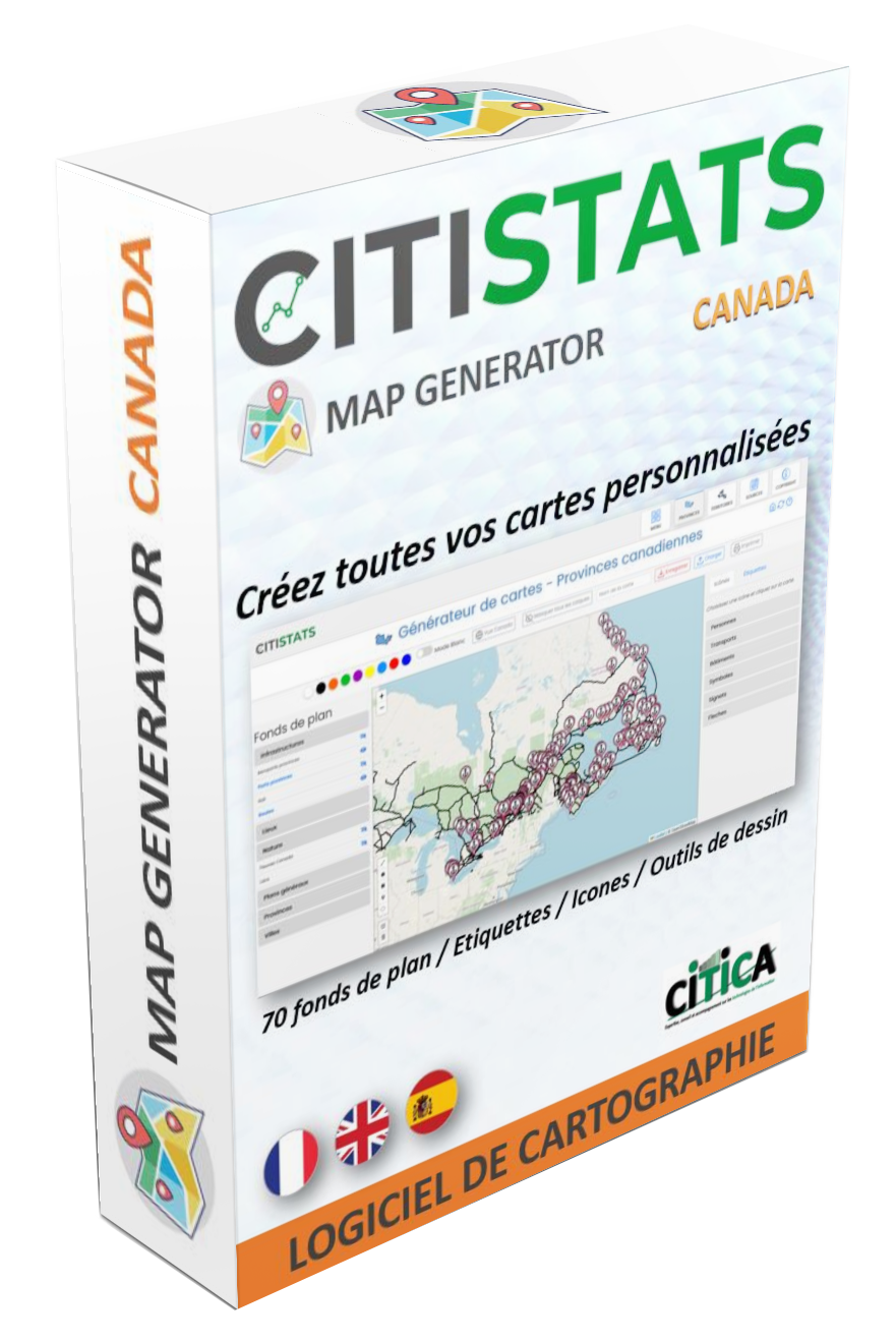 CITISTATS CARTO CANADA - Logiciel de cartographie.