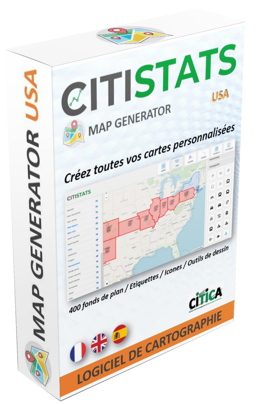 CITISTATS CARTO USA - Logiciel de cartographie.