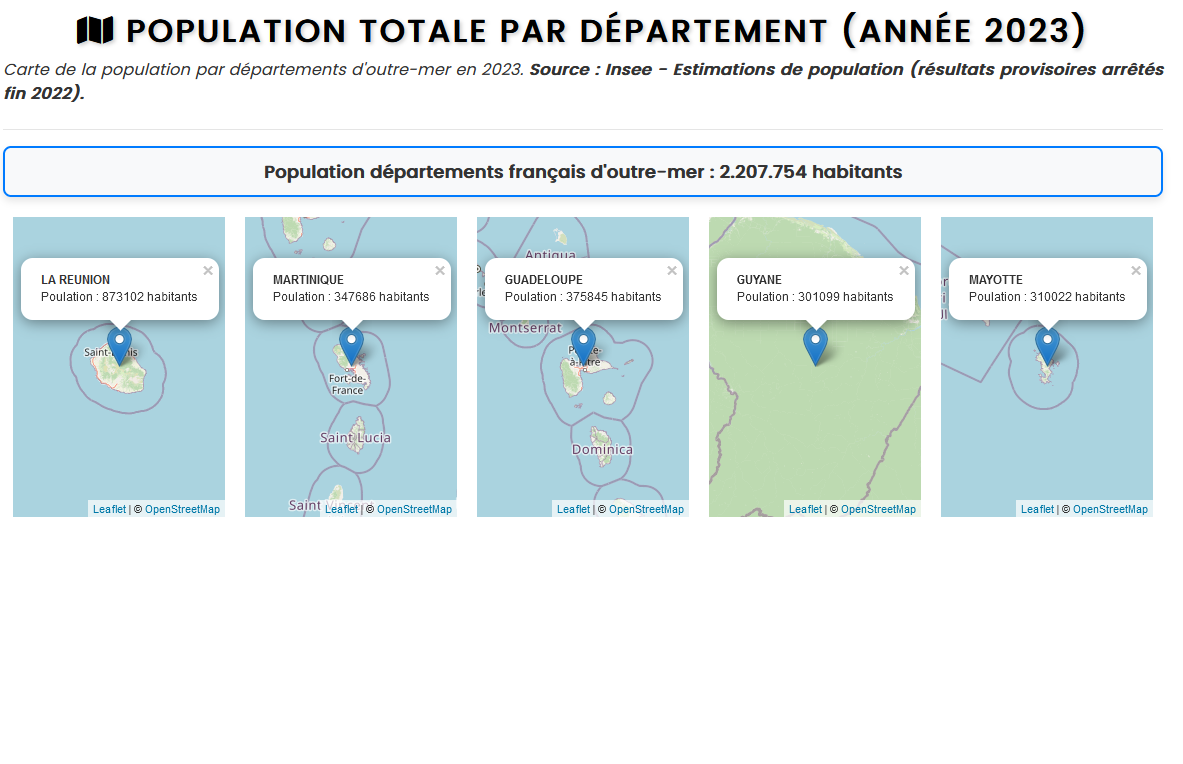 Image de l'article: Cartographie - Population totale par département d'outre-mer français en 2023