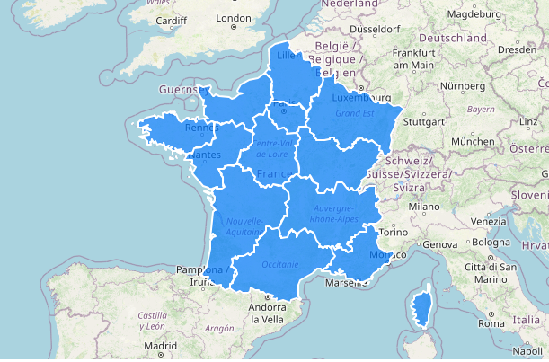 Image de l'article: Cartographie - Top des régions par nombre de créations d'entreprises.