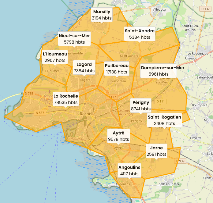 Carte démographique - La Rochelle