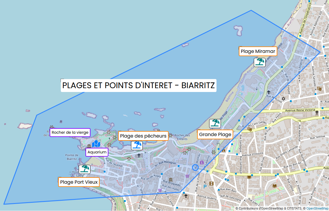 Plages et points d'intérêt Biarritz