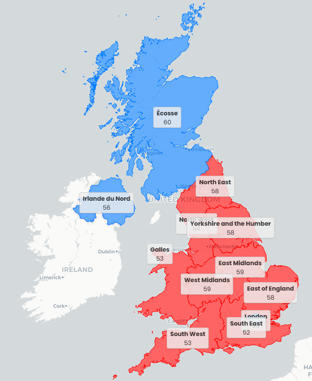 Résultats du vote du Brexit en 2016