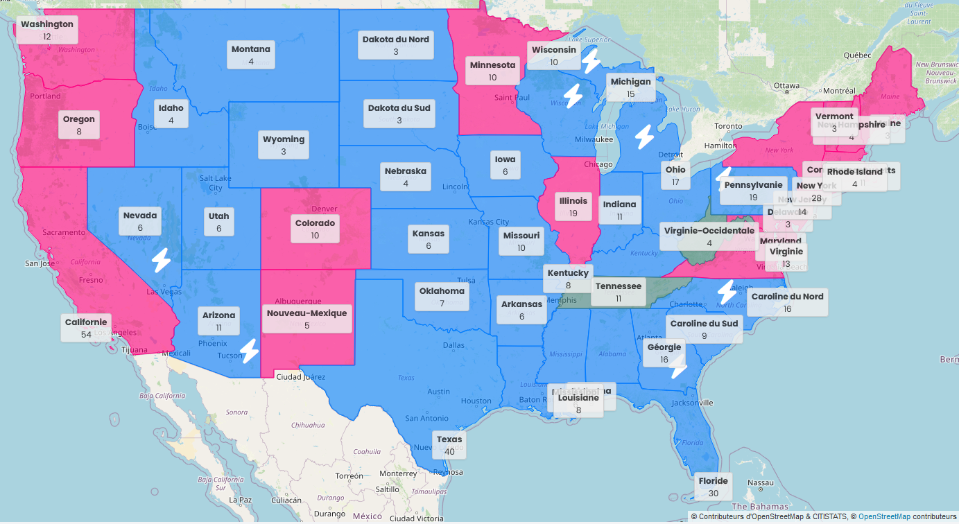 Carte des Etats-Unis