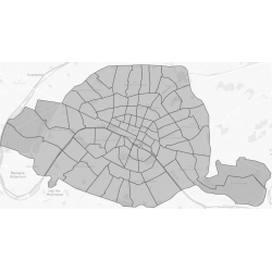 Paris - Arrondissements et quartiers - Cartes et fonds de plans