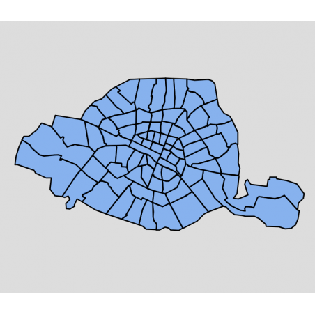 Maps and Base Maps - Paris - Arrondissements & Neighborhoods